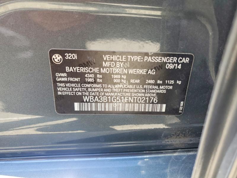 Aukcja sprzedaży 2015 Bmw 320, vin: WBA3B1G51FNT02176, numer aukcji: 52807316