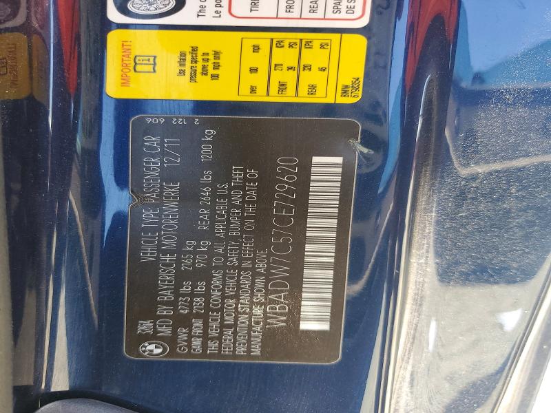 Продаж на аукціоні авто 2012 Bmw 328, vin: WBADW7C57CE729620, номер лоту: 53729426