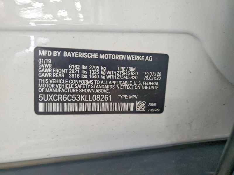 Aukcja sprzedaży 2019 Bmw X5, vin: 5UXCR6C53KLL08261, numer aukcji: 53907056