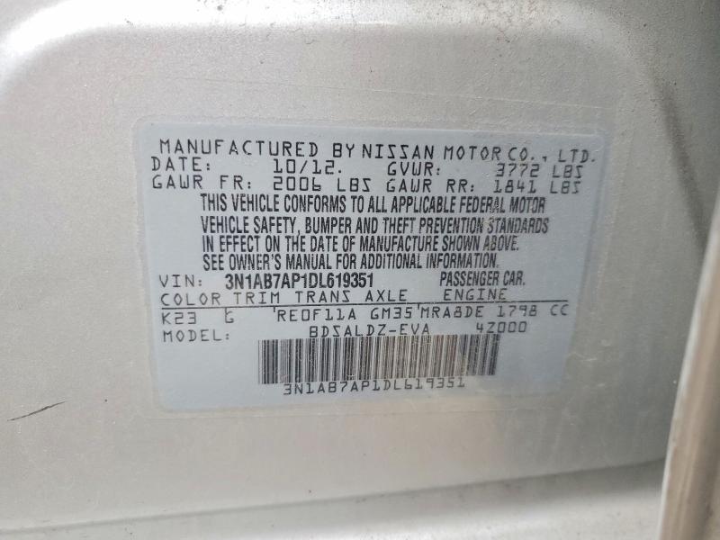 Продажа на аукционе авто 2013 Nissan Sentra, vin: 3N1AB7AP1DL619351, номер лота: 52171766