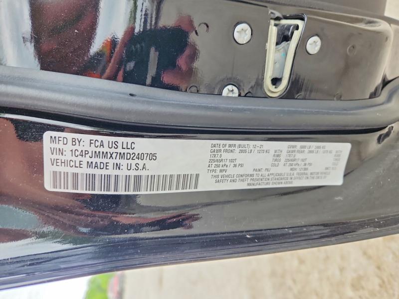 54633296 :رقم المزاد ، 1C4PJMMX7MD240705 vin ، 2021 Jeep Cherokee مزاد بيع