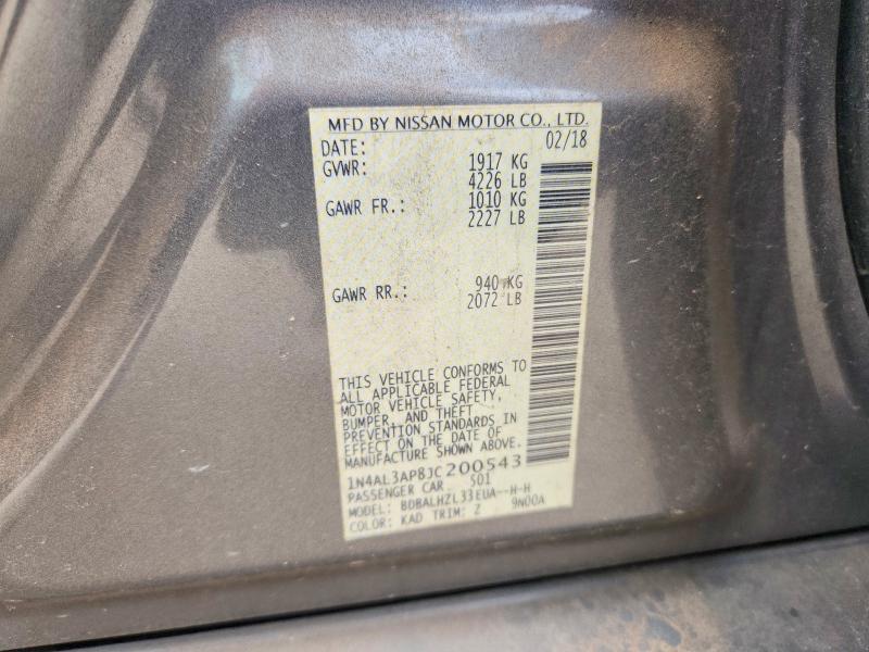 54520736 :رقم المزاد ، 1N4AL3AP8JC200543 vin ، 2018 Nissan Altima مزاد بيع