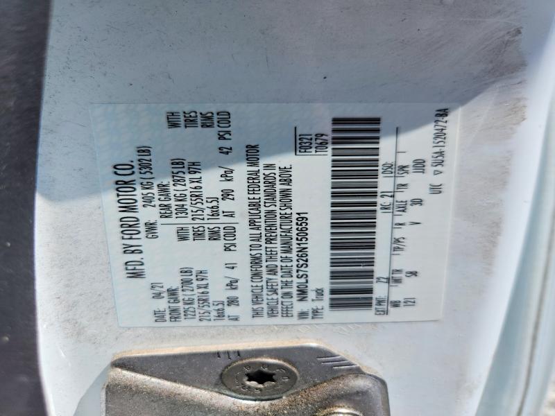 Aukcja sprzedaży 2022 Ford Transit Connect, vin: NM0LS7S26N1506591, numer aukcji: 52248076