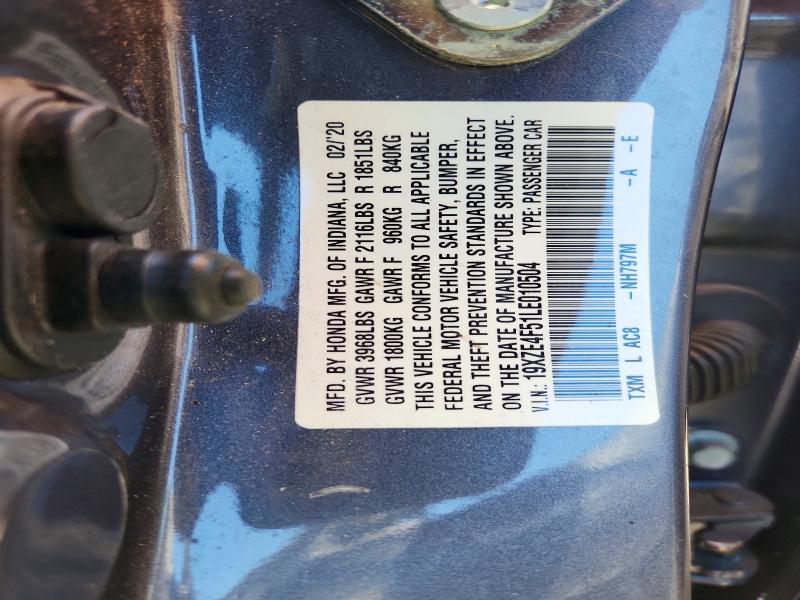 Aukcja sprzedaży 2020 Honda Insight, vin: 19XZE4F51LE010504, numer aukcji: 53383206
