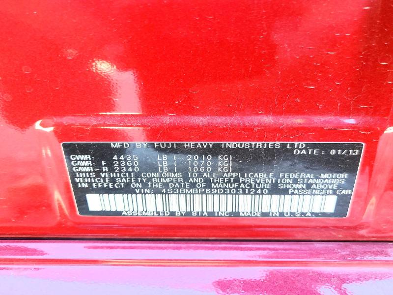 55154296 :رقم المزاد ، 4S3BMBP69D3031240 vin ، 2013 Subaru Legacy مزاد بيع