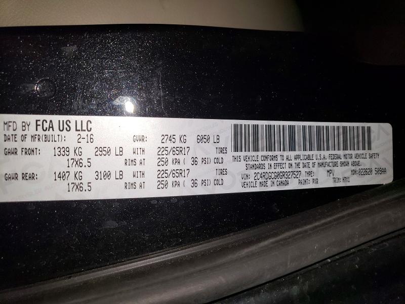 Aukcja sprzedaży 2016 Dodge Grand Caravan, vin: 2C4RDGCG0GR327527, numer aukcji: 55027356