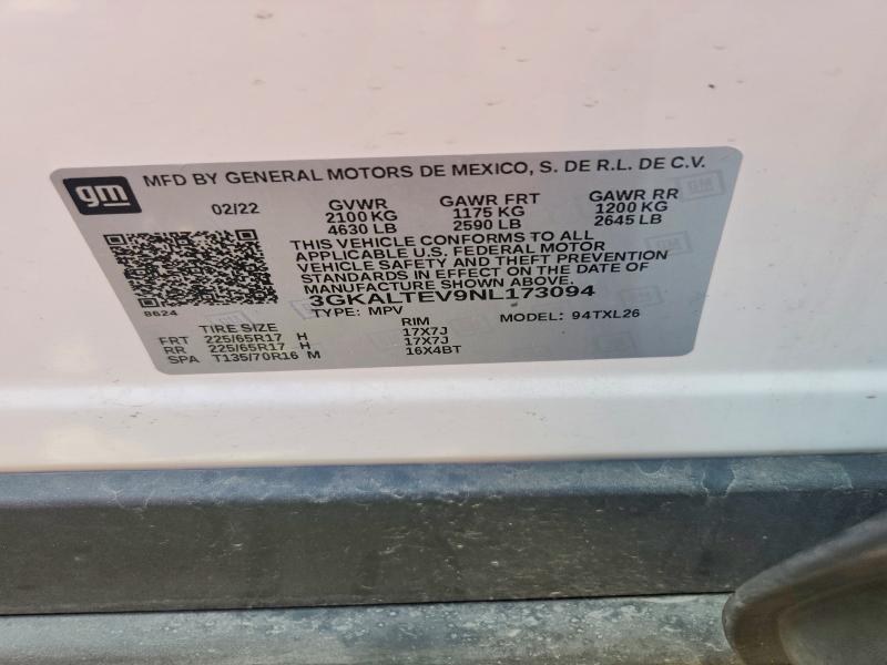 2022 Gmc Terrain მანქანა იყიდება აუქციონზე, vin: 3GKALTEV9NL173094, აუქციონის ნომერი: 53743456