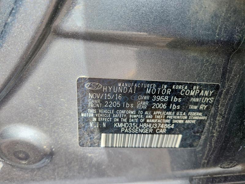 52675346 :رقم المزاد ، KMHD35LH8HU374864 vin ، 2017 Hyundai Elantra Gt مزاد بيع