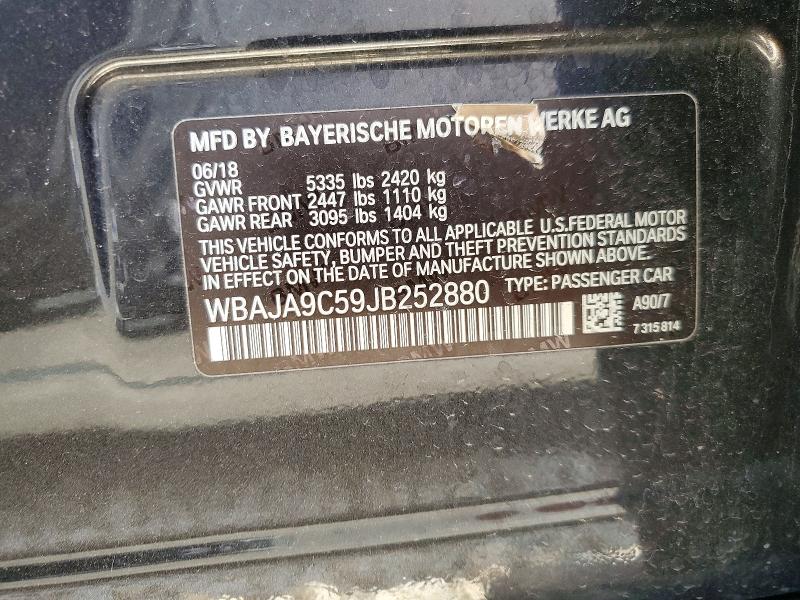 Продажа на аукционе авто 2018 Bmw 530e, vin: WBAJA9C59JB252880, номер лота: 52594526