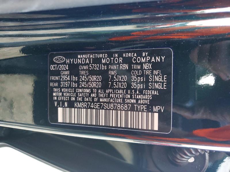 51672986 :رقم المزاد ، KM8R74GE7SU878687 vin ، 2025 Hyundai Palisade مزاد بيع