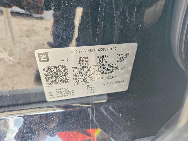 Aukcja sprzedaży 2017 Gmc Yukon, vin: 1GKS2CKJ0HR383167, numer aukcji: 54819746