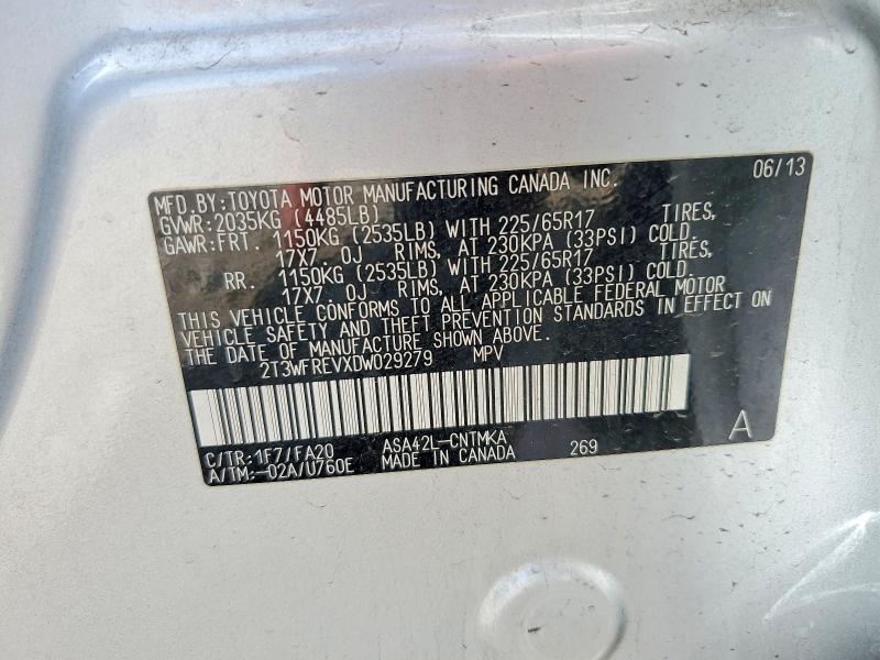 Продаж на аукціоні авто 2013 Toyota Rav4, vin: 2T3WFREVXDW029279, номер лоту: 53779106