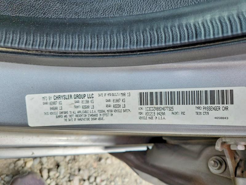 2013 Dodge Avenger მანქანა იყიდება აუქციონზე, vin: 1C3CDZAB9DN677325, აუქციონის ნომერი: 55579256