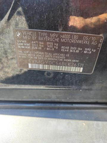 2011 Bmw X5 მანქანა იყიდება აუქციონზე, vin: 5YMGY0C56BLK26311, აუქციონის ნომერი: 53569906