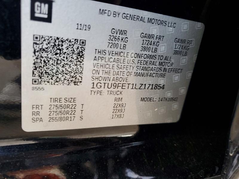 2020 Gmc Sierra მანქანა იყიდება აუქციონზე, vin: 1GTU9FET1LZ171854, აუქციონის ნომერი: 53372226