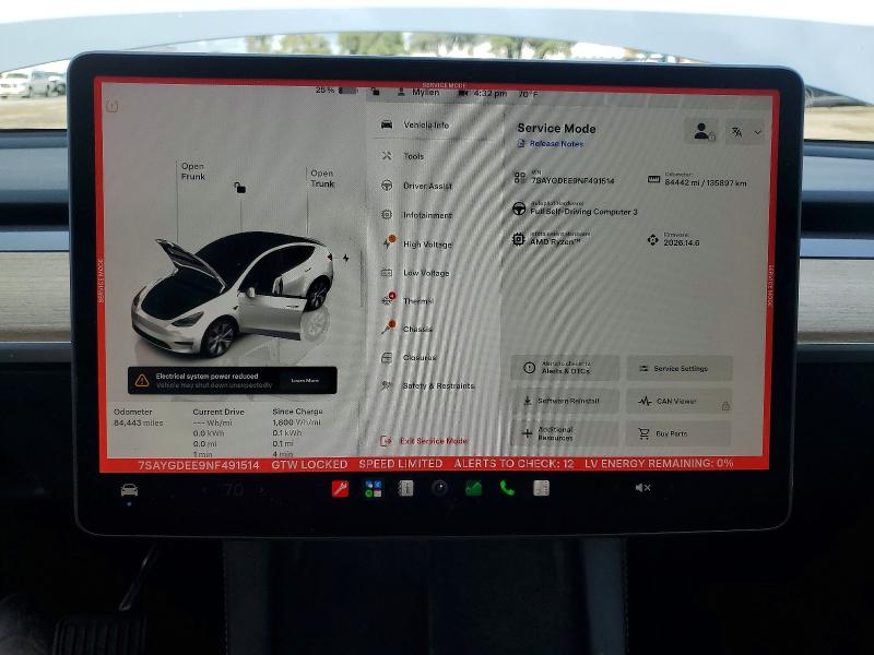 Продажа на аукционе авто 2022 Tesla Model Y, vin: 7SAYGDEE9NF491514, номер лота: 55559746