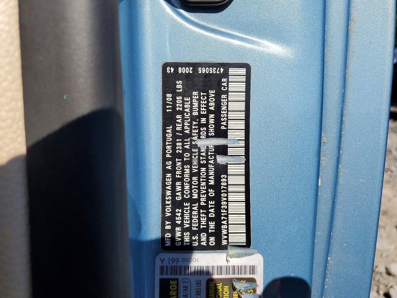 Auction sale of the 2009 Volkswagen Eos, vin: WVWBA71F39V017893, lot number: 53639896
