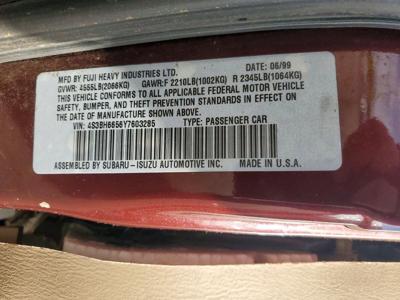 Aukcja sprzedaży 2000 Subaru Legacy, vin: 4S3BH6656Y7603285, numer aukcji: 52678876