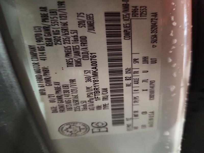 50574876 :رقم المزاد ، 1FTBR1Y81MKA00761 vin ، 2021 Ford Transit مزاد بيع