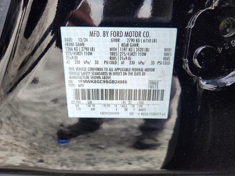 54675406 :رقم المزاد ، 1FMWK8GC9SGB24986 vin ، 2025 Ford Explorer مزاد بيع
