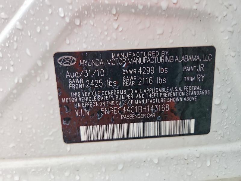 52406556 :رقم المزاد ، 5NPEC4AC1BH143168 vin ، 2011 Hyundai Sonata مزاد بيع