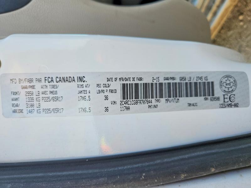 Auction sale of the 2015 Chrysler Town & Country, vin: 2C4RC1CG8FR707844, lot number: 54919616