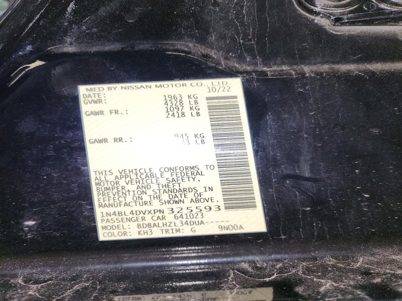 Aukcja sprzedaży 2023 Nissan Altima, vin: 1N4BL4DVXPN325593, numer aukcji: 54087026