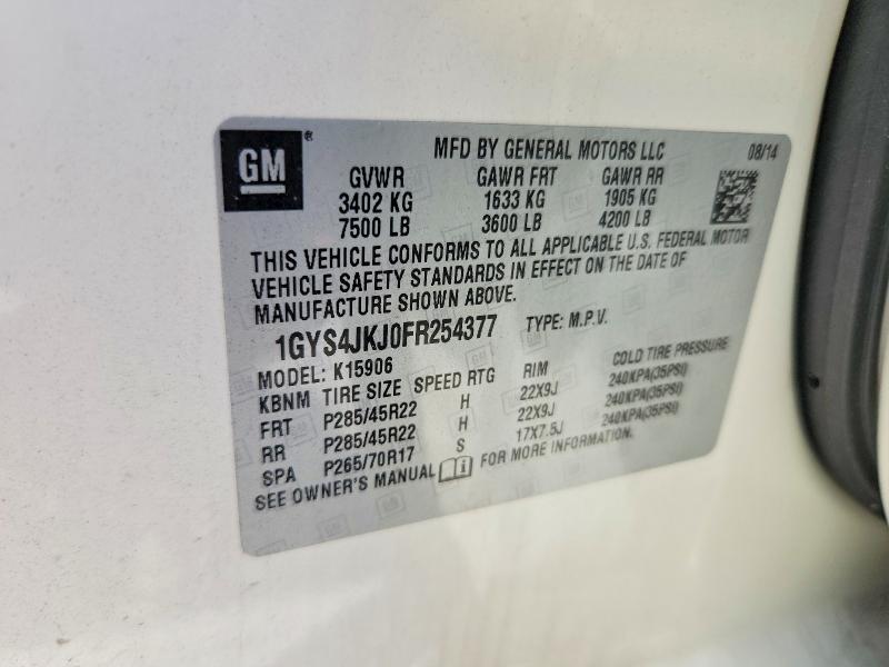 Продаж на аукціоні авто 2015 Cadillac Escalade, vin: 1GYS4JKJ0FR254377, номер лоту: 54004126