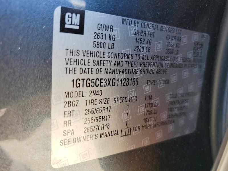 Продажа на аукционе авто 2016 Gmc Canyon, vin: 1GTG5CE3XG1123166, номер лота: 52777666
