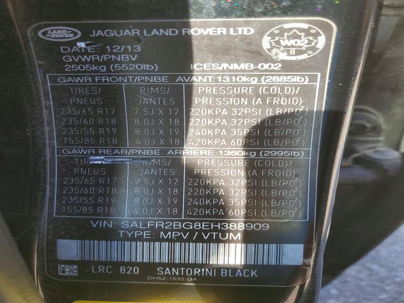 Продажа на аукционе авто 2014 Land Rover Lr2, vin: SALFR2BG8EH388909, номер лота: 55256776