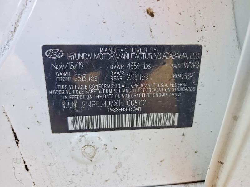 2020 Hyundai Sonata მანქანა იყიდება აუქციონზე, vin: 5NPEJ4J2XLH005112, აუქციონის ნომერი: 55172356