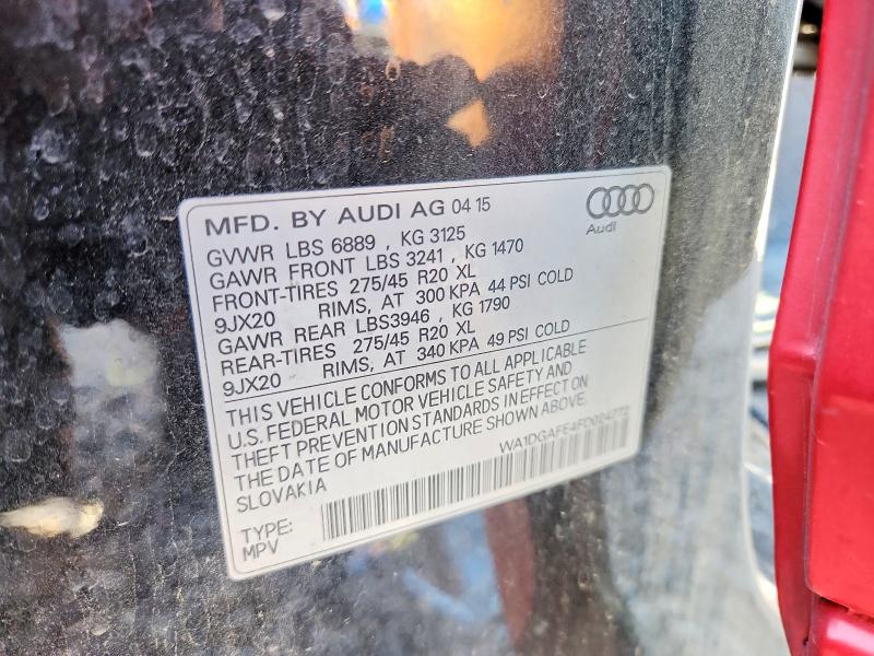 2015 Audi Q7 მანქანა იყიდება აუქციონზე, vin: WA1DGAFE4FD024772, აუქციონის ნომერი: 55067956