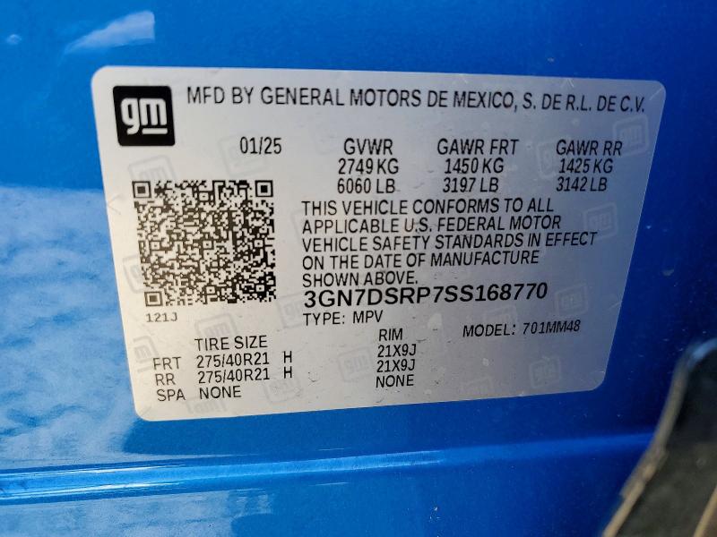 54144266 :رقم المزاد ، 3GN7DSRP7SS168770 vin ، 2025 Chevrolet Equinox مزاد بيع