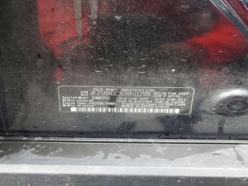 52587116 :رقم المزاد ، JF2SHADC3CH401299 vin ، 2012 Subaru Forester مزاد بيع