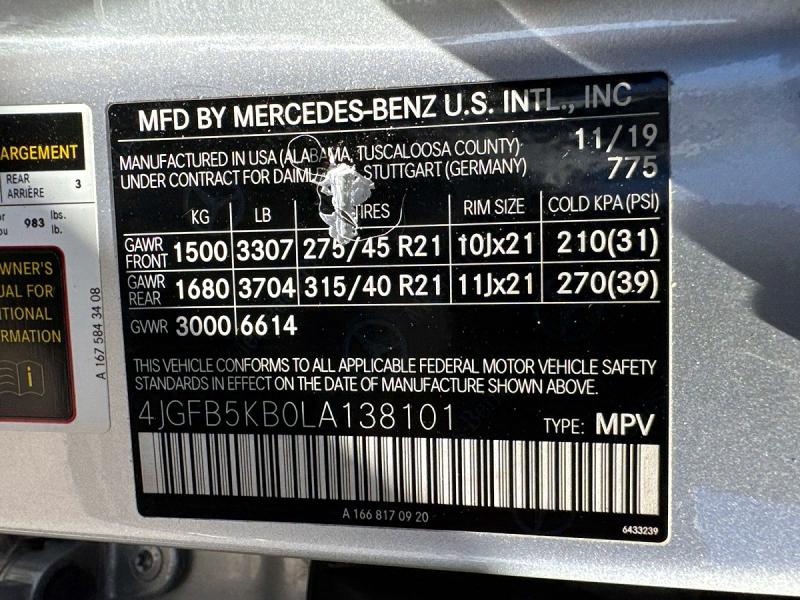 Aukcja sprzedaży 2020 Mercedes-benz Gle, vin: 4JGFB5KB0LA138101, numer aukcji: 54892186