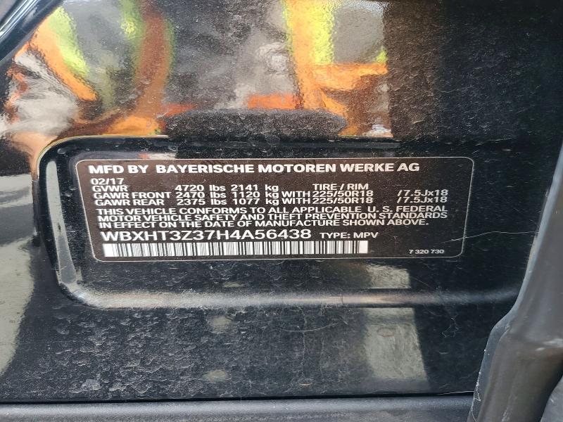 52047766 :رقم المزاد ، WBXHT3Z37H4A56438 vin ، 2017 Bmw X1 مزاد بيع