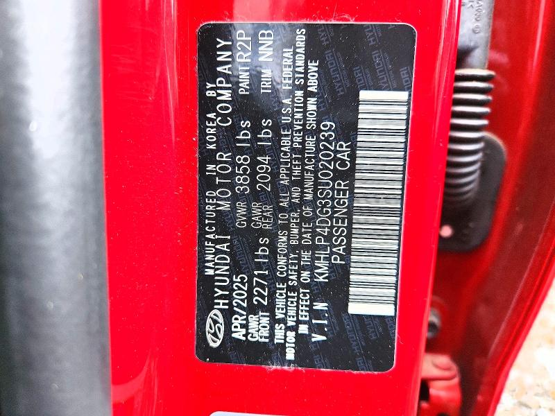 2025 Hyundai Elantra მანქანა იყიდება აუქციონზე, vin: KMHLP4DG3SU020239, აუქციონის ნომერი: 53118446