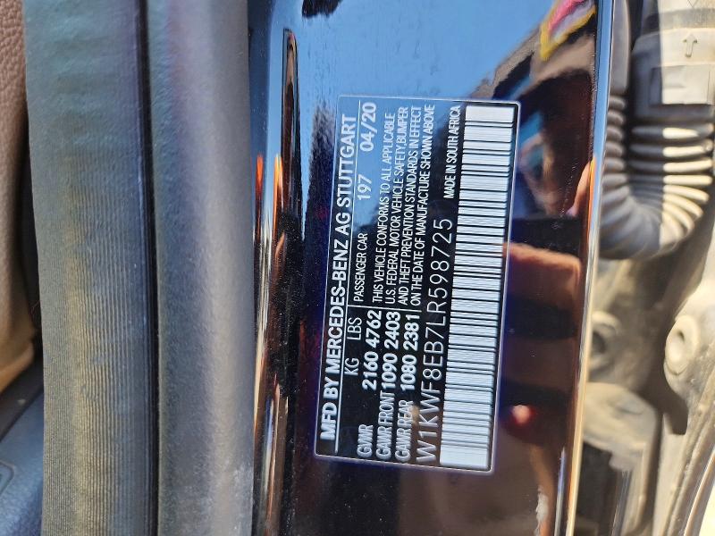 Продажа на аукционе авто 2020 Mercedes-benz C, vin: W1KWF8EB7LR598725, номер лота: 51662066