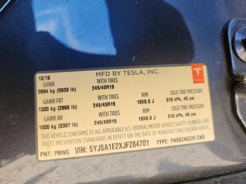 Aukcja sprzedaży 2018 Tesla Model S, vin: 5YJSA1E2XJF284701, numer aukcji: 54761056