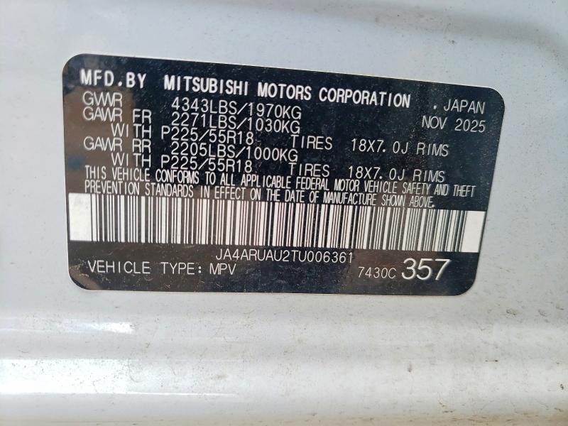 Aukcja sprzedaży 2026 Mitsubishi Outlander Sport, vin: JA4ARUAU2TU006361, numer aukcji: 54414246