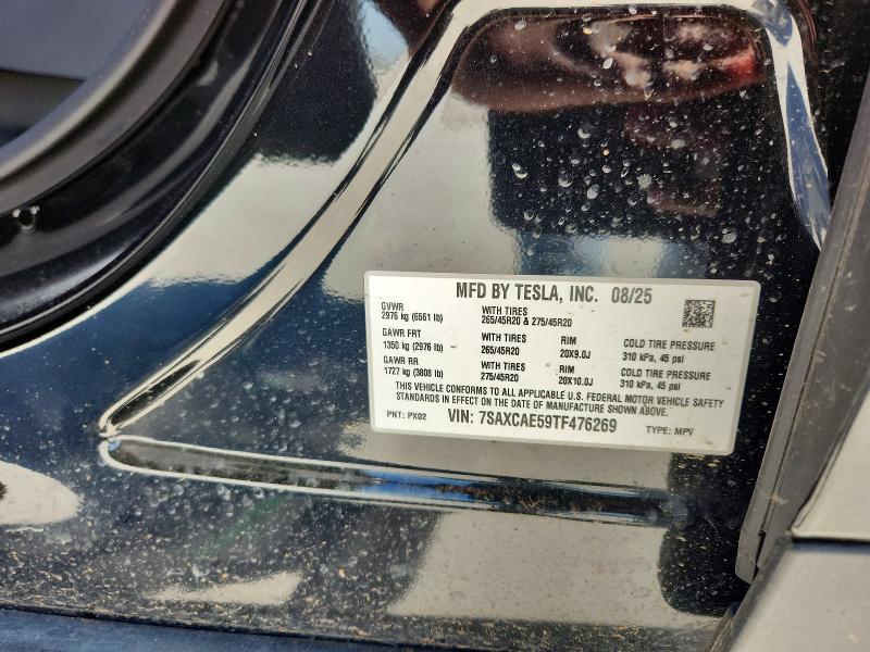 Aukcja sprzedaży 2026 Tesla Model X, vin: 7SAXCAE59TF476269, numer aukcji: 53412716