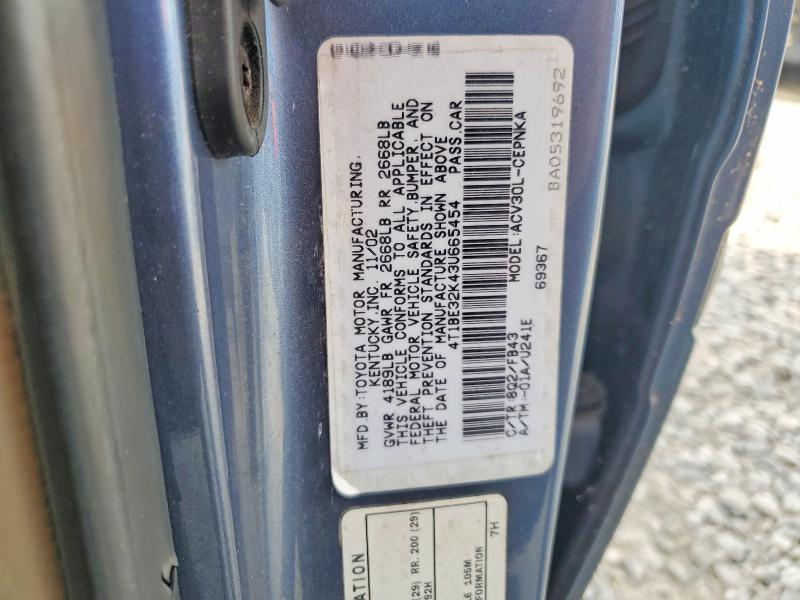 Auction sale of the 2003 Toyota Camry, vin: 4T1BE32K43U665454, lot number: 55100126