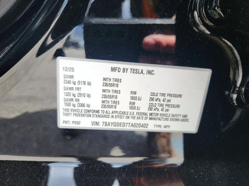 Aukcja sprzedaży 2026 Tesla Model Y, vin: 7SAYGDED7TA620402, numer aukcji: 54299936