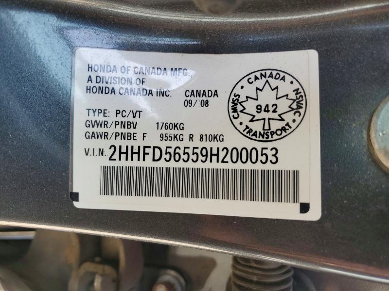Продаж на аукціоні авто 2009 Acura Csx, vin: 2HHFD56559H200053, номер лоту: 51867136
