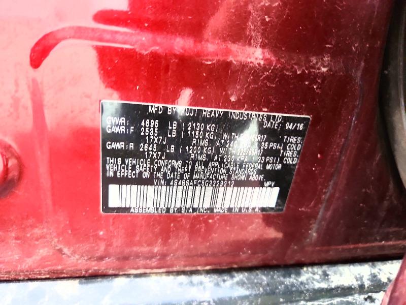 Aukcja sprzedaży 2016 Subaru Outback, vin: 4S4BSAFC5G3329212, numer aukcji: 52181166