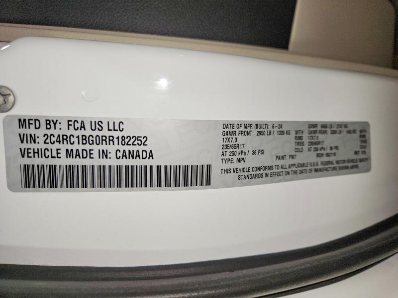 Продажа на аукционе авто 2024 Chrysler Pacifica, vin: 2C4RC1BG0RR182252, номер лота: 52745026
