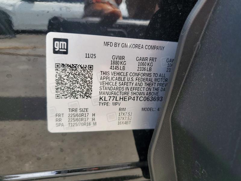 2026 Chevrolet Trax მანქანა იყიდება აუქციონზე, vin: KL77LHEP4TC063693, აუქციონის ნომერი: 53982566
