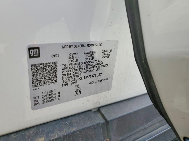54530866 :رقم المزاد ، 1GYS4GKL1MR476637 vin ، 2021 Cadillac Escalade مزاد بيع