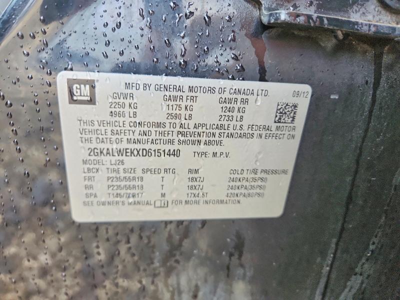 2013 Gmc Terrain მანქანა იყიდება აუქციონზე, vin: 2GKALWEKXD6151440, აუქციონის ნომერი: 55519386