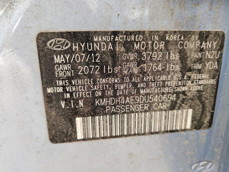 Продаж на аукціоні авто 2013 Hyundai Elantra, vin: KMHDH4AE9DU540694, номер лоту: 52728586